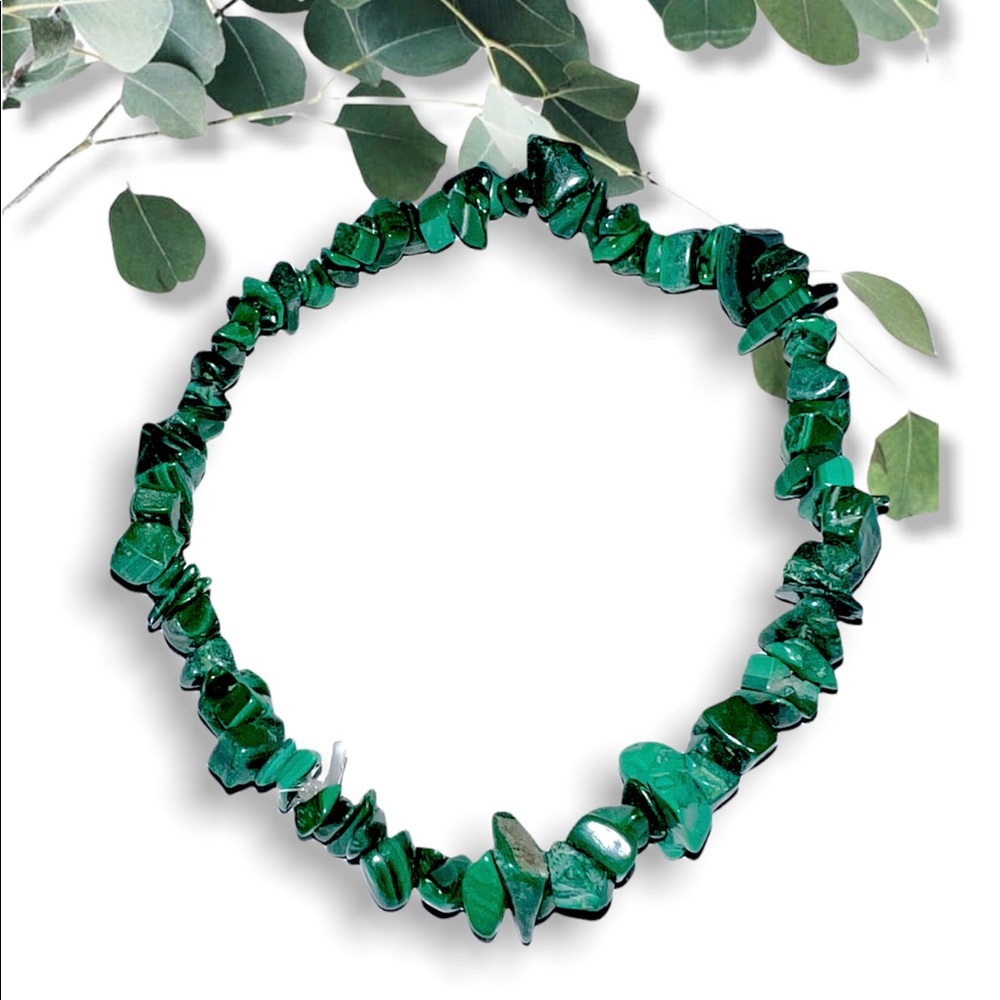 Malachite Chip Crystal Bracelet